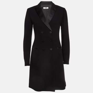 Pre Owned Moschino Cheap and Chic Black Gabardine Blazer Mini Dress S