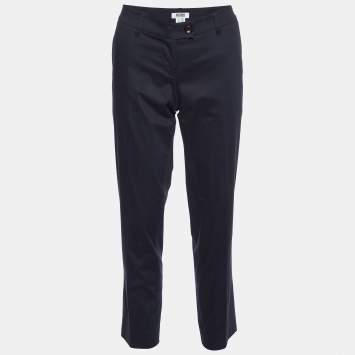 Moschino Cheap and Chic Black Cotton Tailored Trousers M