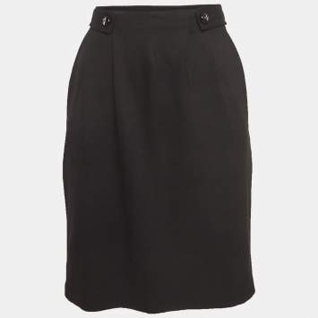 Pre Owned Moschino Cheap and Chic Black Jersey Pleated Pencil Skirt M