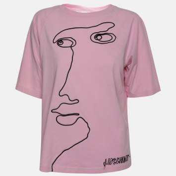 Moschino Couture Pink Face Embroidered T-Shirt S