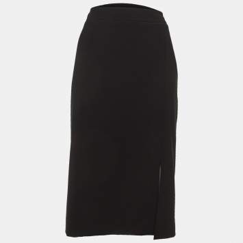 Moschino Couture Black Crepe Pencil Skirt L