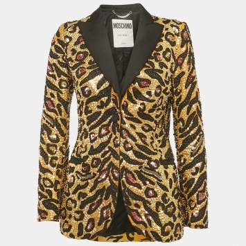 مملوكة مسبقًا Moschino Couture Yellow/Black Embellished Jacket S