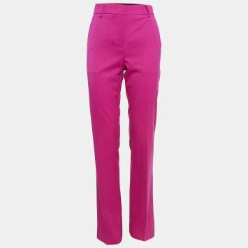 Pre Owned Moschino M05CHIN0 Jeans Pink Gabardine Trousers S