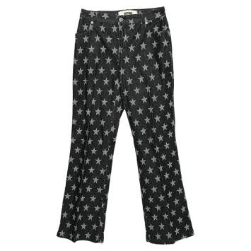 Pre Owned Moschino Jeans Black  Star Print Denim Flared Leg Jeans S