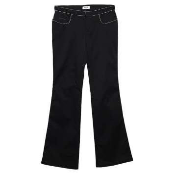 مملوكة مسبقًا Moschino Jeans Black Cotton Embellished Trim Detailed Pants M