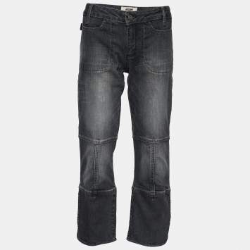 Pre Owned Moschino Jeans Dark Grey Denim Butterfly Back Detail Jeans L