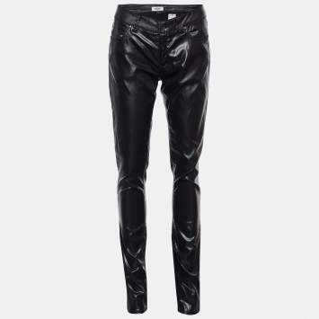 Pre Owned Moschino Jeans Black Lurex Synthetic Pants M
