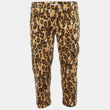 Moschino Jeans Multicolor Animal Printed Cotton Capri Pants M