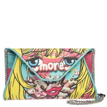 Pre Owned Moschino Multicolor PVC S'more Envelope Flap Chain Shoulder Bag 