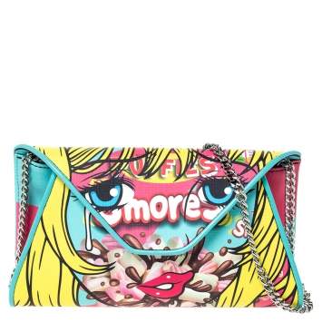 مملوكة مسبقًا Moschino Multicolor Leather Smores Chain Clutch