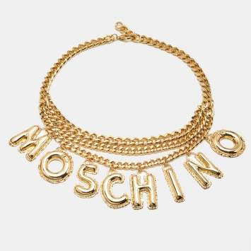 Pre Owned Moschino Chain Gold Tone Belt