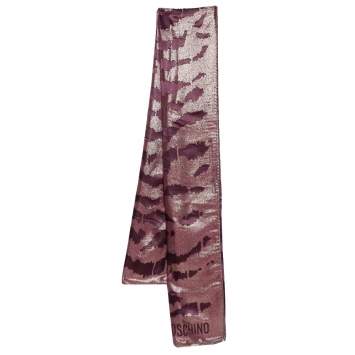 Pre Owned Moschino Purple Lurex Devore Scarf