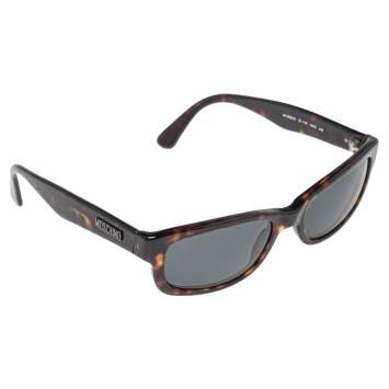 Pre Owned Moschino Brown Tortoise M3530-S Rectangle Sunglasses