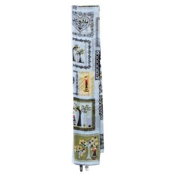Pre Owned Moschino Pale Blue Olive Oyl Print Silk Scarf