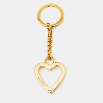 Pre Owned Moschino by Redwell Heart Gold Tone Keyring
