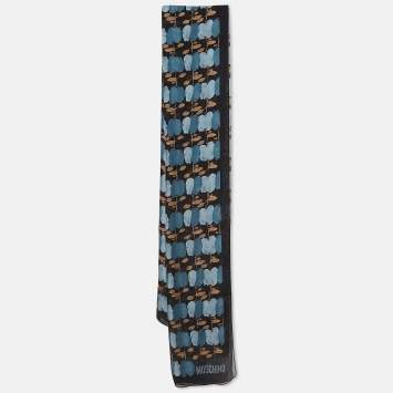 Pre Owned Moschino Multicolor Floral Print Silk Scarf