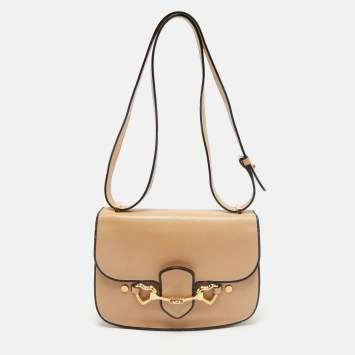 Moschino Natural Leather Flap Shoulder Bag