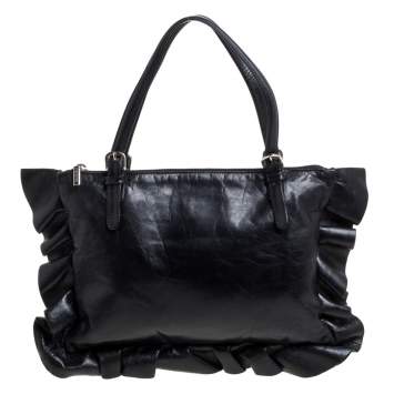 Pre Owned Moschino Black Leather Tote  