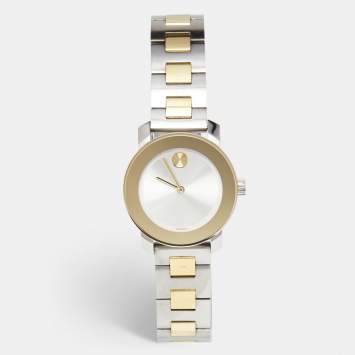 Pre Owned Movado Silver Two-Tone Stainless Steel Bold 3600551 Women's Wristwatch 30 mm