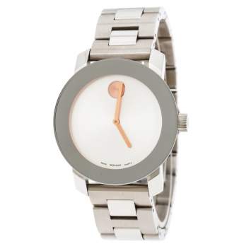 Pre Owned Movado Silver Stainless Steel Bold MB.01.3.14.6037 Men's Wristwatch 36 mm