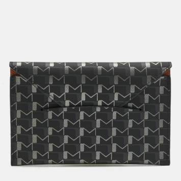 Pre Owned MOYNAT Black/Grey Coated Canvas 1920 Oh! Envelope Passport Holder