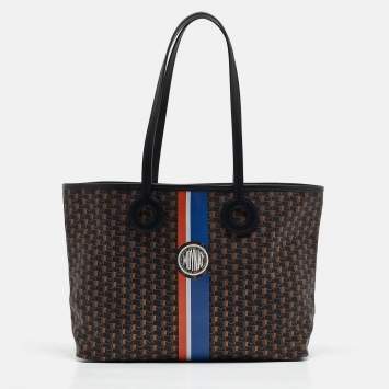 Pre Owned Moynat Black Monogram Coated Canvas and Leather Oh! Ruban Tote