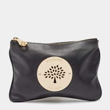 Pre Owned Mulberry Black Leather Daria Pouch