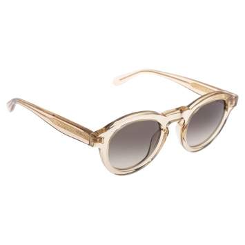 Pre Owned Mulberry Light Brown Transparent Gradient Round Sunglasses