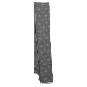 Pre Owned Mulberry Grey Cotton Jacquard Tamara Scarf