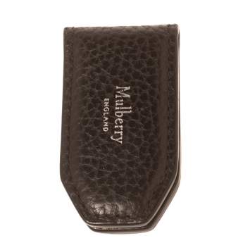 Pre Owned Mulberry Dark Brown Leather Money Clip