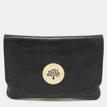 Pre Owned Mulberry Black Leather Daria Laptop Case