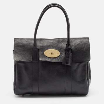 Pre Owned Mulberry Black Leather Bayswater Satchel
