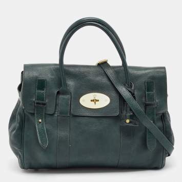 Pre Owned Mulberry Green Leather Heritage Bayswater Satchel