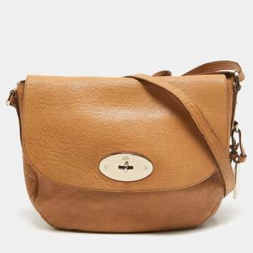 Pre Owned Mulberry Tan Leather Postman Lock Hobo