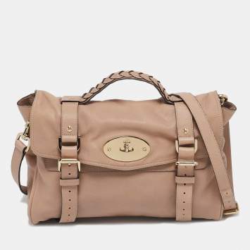Pre Owned Mulberry Old Rose Textured Leather Small Alexa Satchel