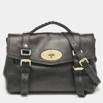 Pre Owned Mulberry Black Leather Small Alexa Satchel