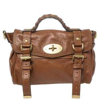 Pre Owned Mulberry Brown Leather Mini Alexa Crossbody Bag