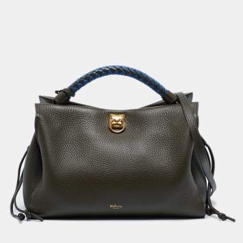 Pre Owned Mulberry Olive Green Leather Iris Top Handle Bag