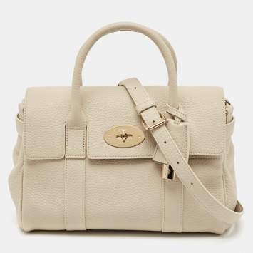 Pre Owned Mulberry Ivory White Leather Small Bayswater Satchel