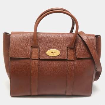 Pre Owned Mulberry Oak Brown Leather Medium Bayswater Satchel