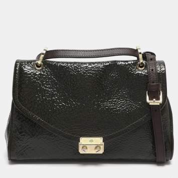 Pre Owned حقيبة مالبري نيلي جلد براءات اختراع أخضر للكتف