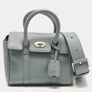 مملوكة مسبقًا Mulberry Bayswater Mini Light Blued Leather Satchel