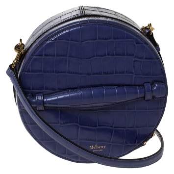 Pre Owned Mulberry Purple Croc Embossed Leather Trunk Bag	