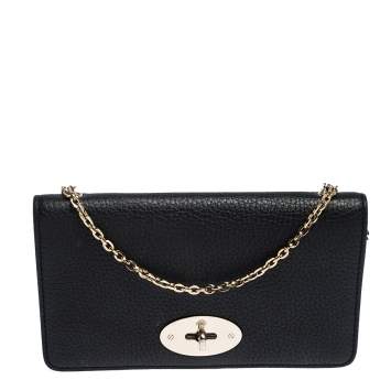 Pre Owned Mulberry Black Leather Bayswater Wallet on Chain