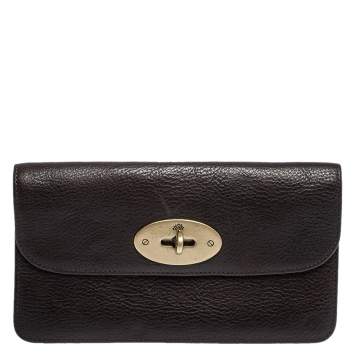 Pre Owned Mulberry Dark Brown Leather Continental Wallet