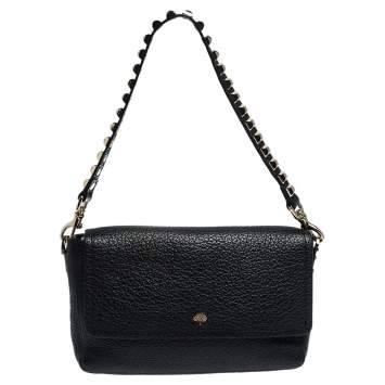 Pre Owned Mulberry Black Leather Studded Handle Shoulder Bag