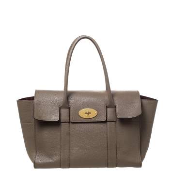 Pre Owned Mulberry Khaki Leather Bayswater Satchel