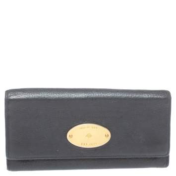 Pre Owned Mulberry Black Leather Continental Wallet