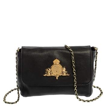 Pre Owned Mulberry Black Leather Chain Crossbody Bag
