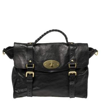Pre Owned Mulberry Black Leather Oversized Alexa Satchel